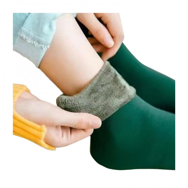 Women's Opaque Fleece Lined Crew Socks Winter Thick Velvet Warm Socks Soft Plush Ski Boots Floor Slippers for Snow And Cold Weather