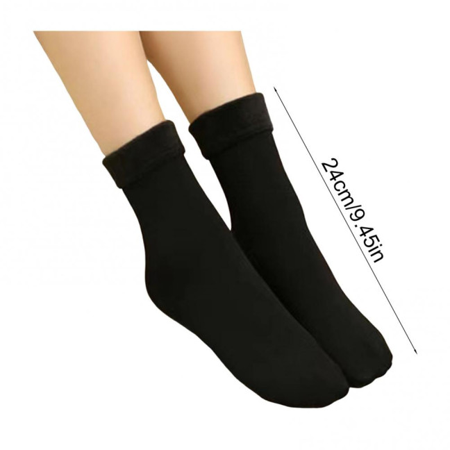 Women's Opaque Fleece Lined Crew Socks Winter Thick Velvet Warm Socks Soft Plush Ski Boots Floor Slippers for Snow And Cold Weather