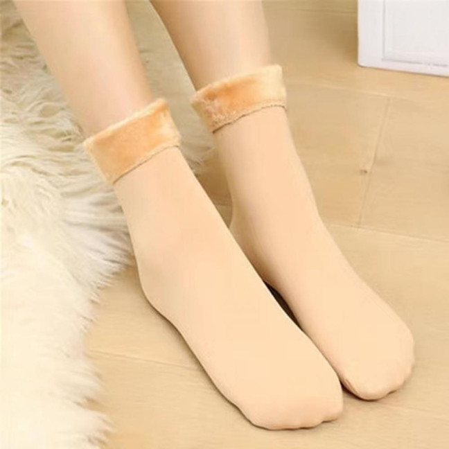 Women's Opaque Fleece Lined Crew Socks Winter Thick Velvet Warm Socks Soft Plush Ski Boots Floor Slippers for Snow And Cold Weather