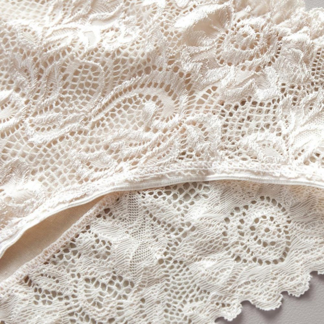 Lace Panties for Women Seamless Mid Rise Underwear Sexy Floral Lace No Show Underpants Soft Hipster Briefs