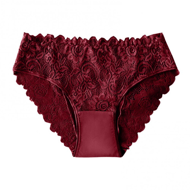 Lace Panties for Women Seamless Mid Rise Underwear Sexy Floral Lace No Show Underpants Soft Hipster Briefs