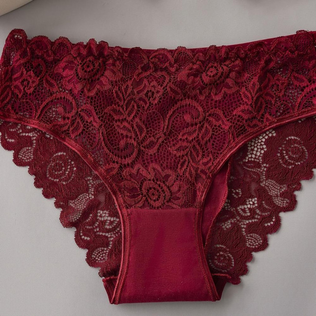 Lace Panties for Women Seamless Mid Rise Underwear Sexy Floral Lace No Show Underpants Soft Hipster Briefs