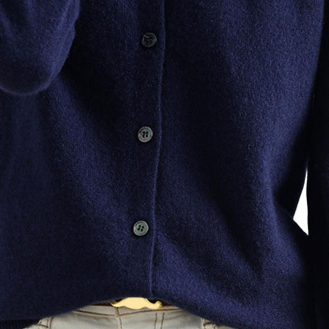 Women Knitted Sweater Coat Round Neck Long Sleeve Single Breasted Solid Color Knitting Cardigan Daily Wear