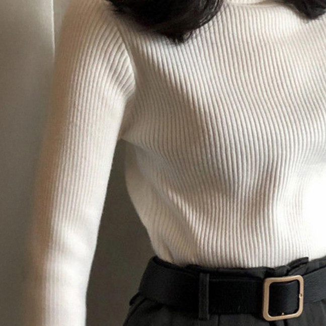 Women Sweater Turtleneck Long Sleeve Slim Fit Knitting Tops Solid Color Soft Elastic Fabric Bottom Tops Daily Wear Women Sweater Turtleneck Long Sleeve Slim Fit Knitting Tops Solid Color Soft Elastic Fabric Bottom Tops Daily Wear
