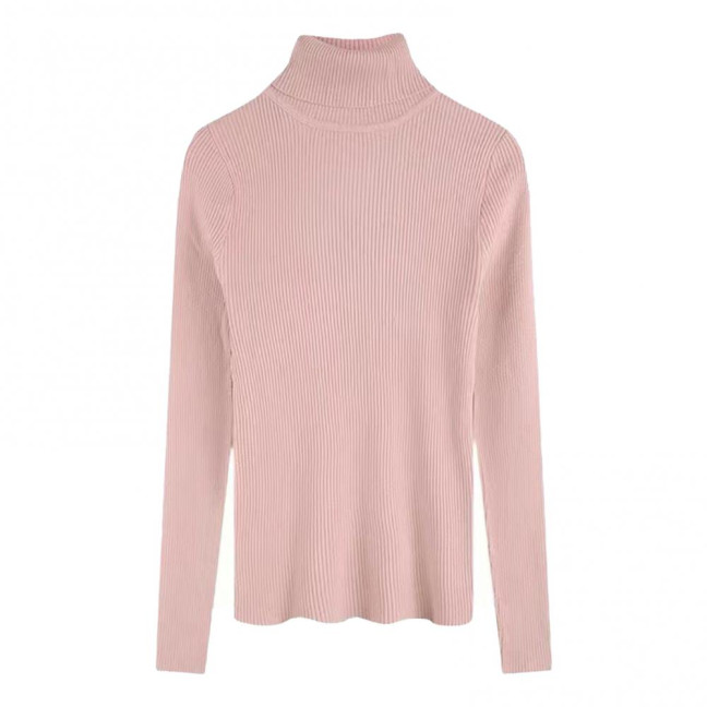 Women Sweater Turtleneck Long Sleeve Slim Fit Knitting Tops Solid Color Soft Elastic Fabric Bottom Tops Daily Wear Women Sweater Turtleneck Long Sleeve Slim Fit Knitting Tops Solid Color Soft Elastic Fabric Bottom Tops Daily Wear