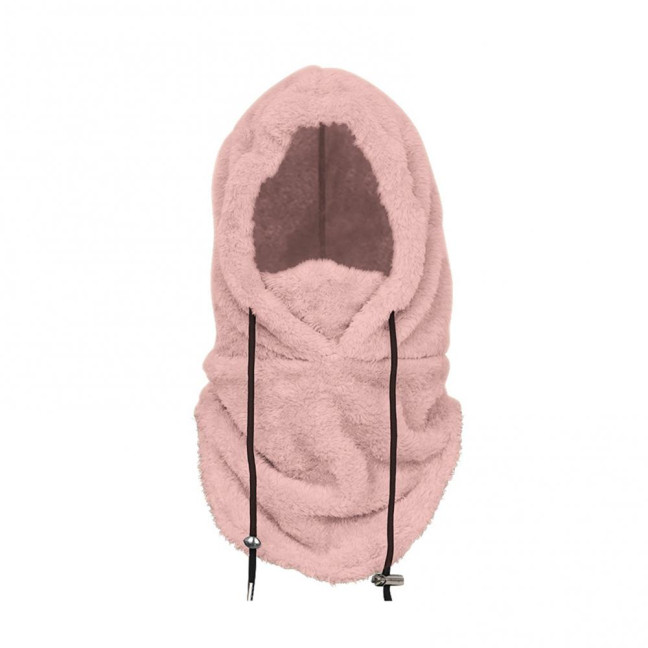 Winter Ski Headgear Solid Color Adjustable Drawstring Thickened Plush Warm Hat 3-in-1 Face Guard Head Cover Hat