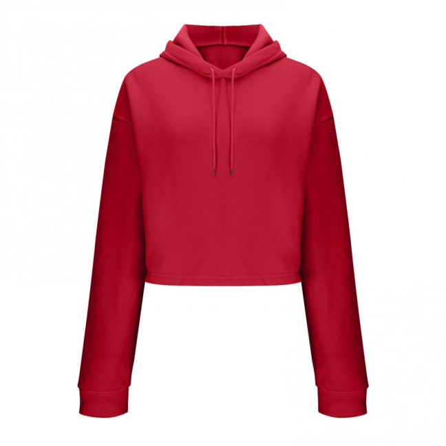 Women's Drawstring Cropped Hoodie Casual Long Sleeve Pullover Sweatshirts Workout Crop Tops Fall Outfits