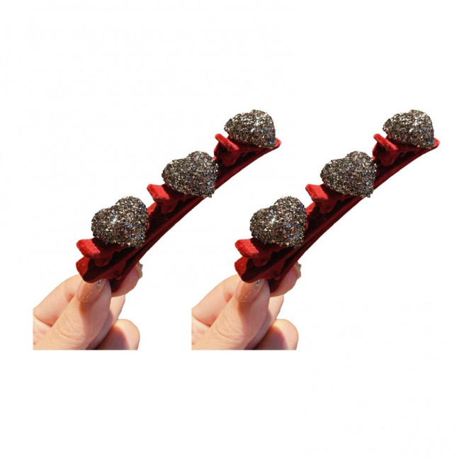 2/6Pcs Braided Hair Clips Sparkling Rhinestone Heart Decor Hair Pins Girl Faux Crystal Stone Braided Hair Accessories 2/6Pcs Braided Hair Clips Sparkling Rhinestone Heart Decor Hair Pins Girl Faux Crystal Stone Braided Hair Accessories