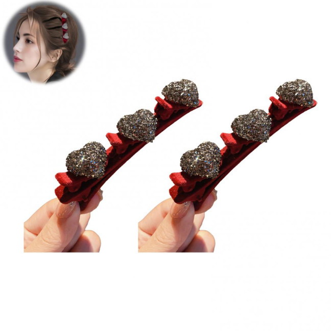 2/6Pcs Braided Hair Clips Sparkling Rhinestone Heart Decor Hair Pins Girl Faux Crystal Stone Braided Hair Accessories 2/6Pcs Braided Hair Clips Sparkling Rhinestone Heart Decor Hair Pins Girl Faux Crystal Stone Braided Hair Accessories