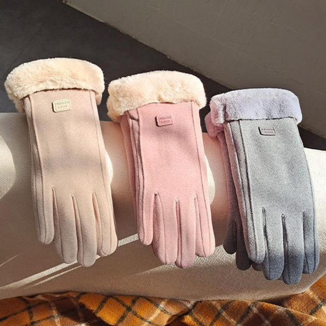 Women Winter Gloves Fleece Lined Touchscreen Gloves Thickened Warm Full Finger Windproof Gloves for Outdoor Sports Cycling Driving 