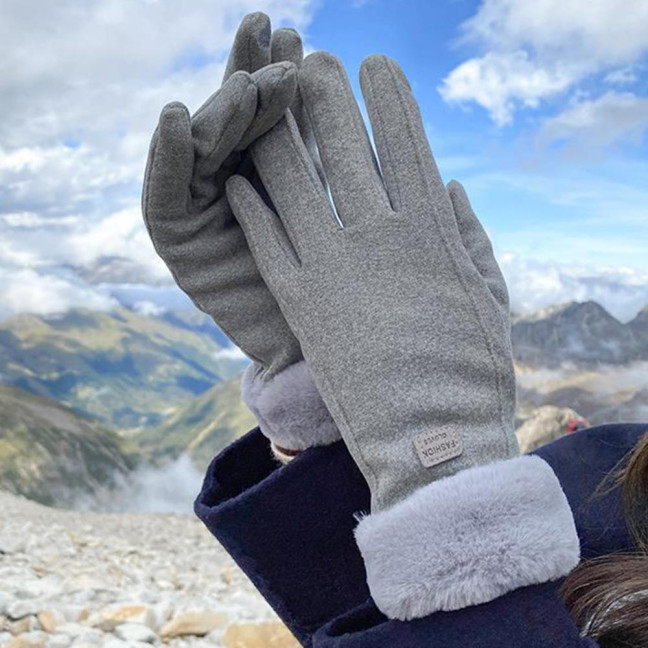 Women Winter Gloves Fleece Lined Touchscreen Gloves Thickened Warm Full Finger Windproof Gloves for Outdoor Sports Cycling Driving 