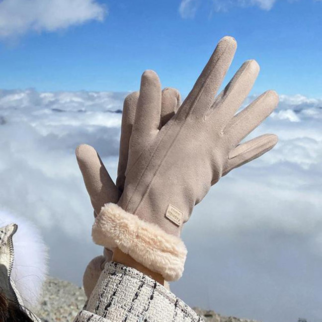 Women Winter Gloves Fleece Lined Touchscreen Gloves Thickened Warm Full Finger Windproof Gloves for Outdoor Sports Cycling Driving 