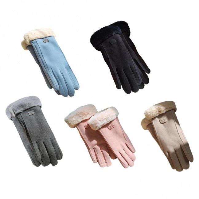 Women Winter Gloves Fleece Lined Touchscreen Gloves Thickened Warm Full Finger Windproof Gloves for Outdoor Sports Cycling Driving 