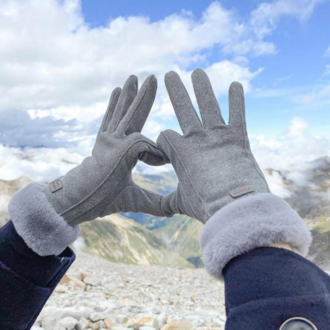 Women Winter Gloves Fleece Lined Touchscreen Gloves Thickened Warm Full Finger Windproof Gloves for Outdoor Sports Cycling Driving 