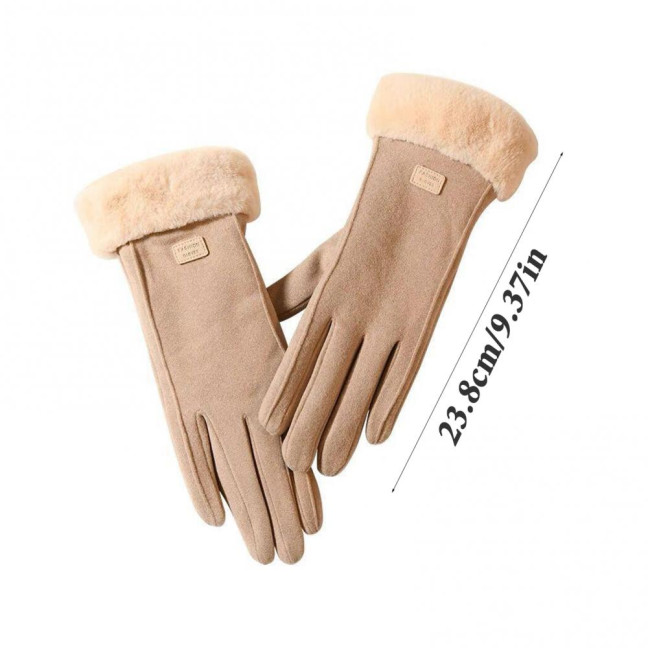 Women Winter Gloves Fleece Lined Touchscreen Gloves Thickened Warm Full Finger Windproof Gloves for Outdoor Sports Cycling Driving 