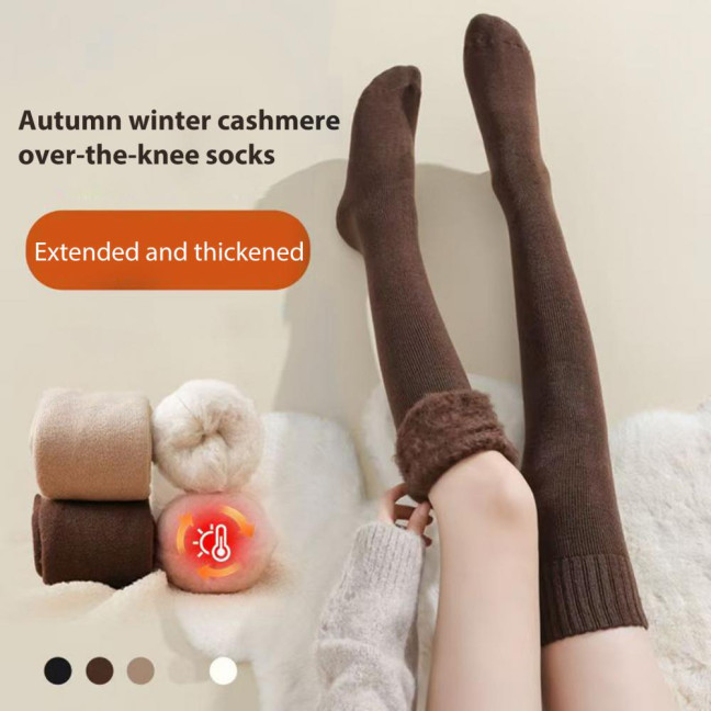 Women's Socks Winter Warm Long Stockings Thick Thermal Elastic Stockings Breathable Thicken Casual Knee High Socks for Daily Wear And Matching