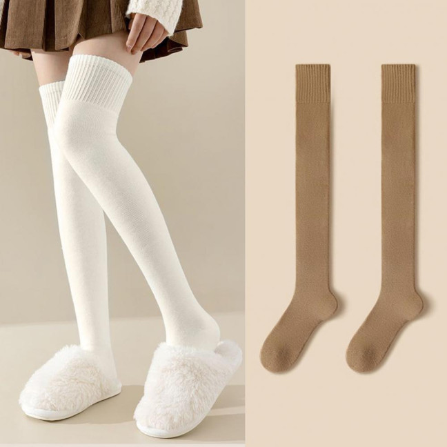 Women's Socks Winter Warm Long Stockings Thick Thermal Elastic Stockings Breathable Thicken Casual Knee High Socks for Daily Wear And Matching
