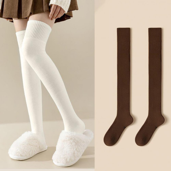 Women's Socks Winter Warm Long Stockings Thick Thermal Elastic Stockings Breathable Thicken Casual Knee High Socks for Daily Wear And Matching