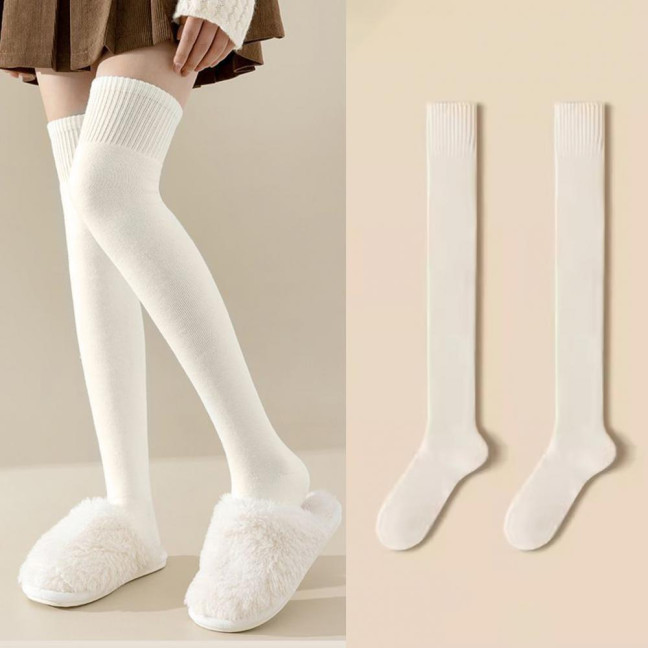 Women's Socks Winter Warm Long Stockings Thick Thermal Elastic Stockings Breathable Thicken Casual Knee High Socks for Daily Wear And Matching
