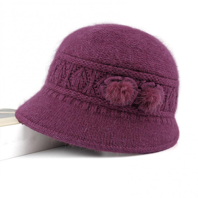 2Pcs/Set Women Hat Scarf Set Solid Color Flower Decor Elastic Knitting Basin Hat Warm Long Scarf Set Cold Weather Accessories