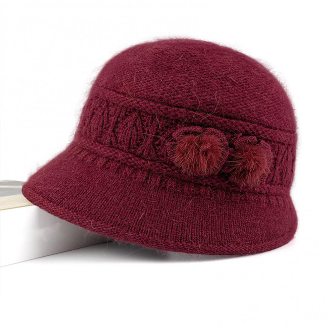 2Pcs/Set Women Hat Scarf Set Solid Color Flower Decor Elastic Knitting Basin Hat Warm Long Scarf Set Cold Weather Accessories