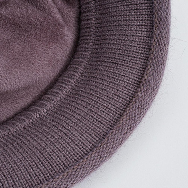 2Pcs/Set Women Hat Scarf Set Solid Color Flower Decor Elastic Knitting Basin Hat Warm Long Scarf Set Cold Weather Accessories