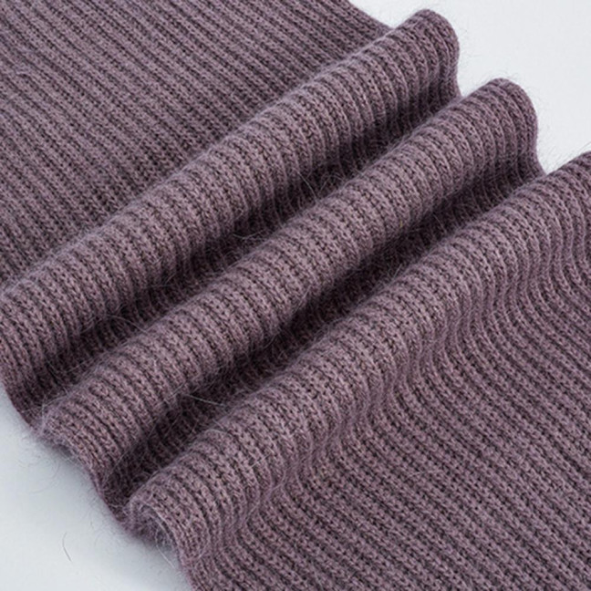 2Pcs/Set Women Hat Scarf Set Solid Color Flower Decor Elastic Knitting Basin Hat Warm Long Scarf Set Cold Weather Accessories