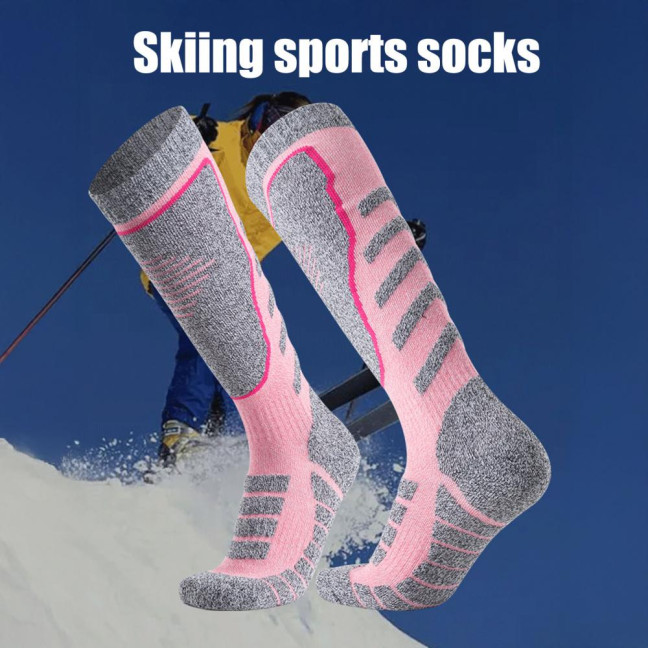 Thermal Ski Socks Women Winter Thickened Warm Socks Breathable Cotton Stretchy Sports Socks for Skiing Snowboarding