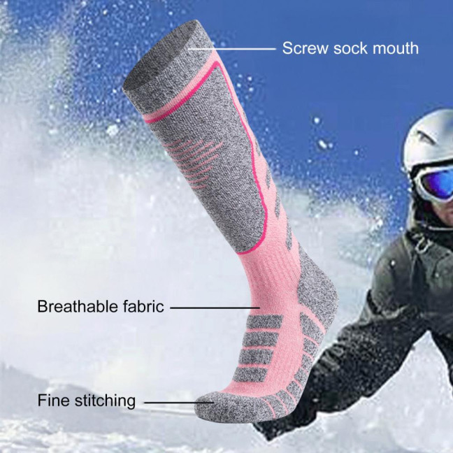 Thermal Ski Socks Women Winter Thickened Warm Socks Breathable Cotton Stretchy Sports Socks for Skiing Snowboarding