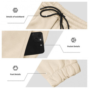 Men Winter Sweatpants Thickened Cargo Pants Warm Casual Baggy Trousers Drawstring Waist Jogger Pants for Work Street Daily Wear