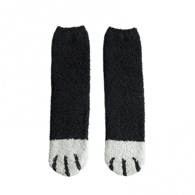 Cat Paw Floor Socks Cute Warm Winter Fuzzy Socks Thickened Stretchy Fluffy Slipper Socks for Home Bedroom Indoor Wear Sleeping
