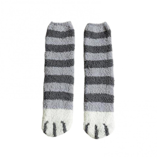Cat Paw Floor Socks Cute Warm Winter Fuzzy Socks Thickened Stretchy Fluffy Slipper Socks for Home Bedroom Indoor Wear Sleeping