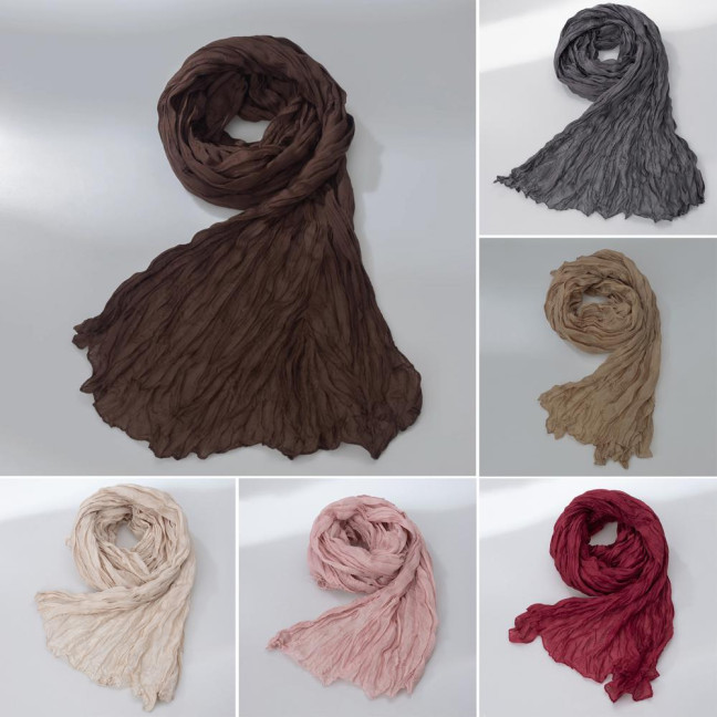 Women Scarf Retro Pleated Design Thin Scarf Soft Flax Shawl Scarf Daily Wear Outdoor Activities Versatile Accessory Women Scarf Retro Pleated Design Thin Scarf Soft Flax Shawl Scarf Daily Wear Outdoor Activities Versatile Accessory