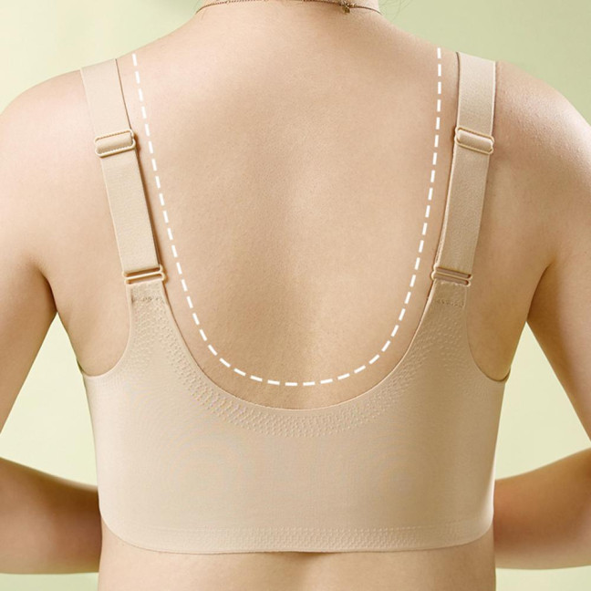 Seamless Front Closure Bra for Women Wireless Push Up Comfort Bra No Underwire Full Coverage Supportive Bralette