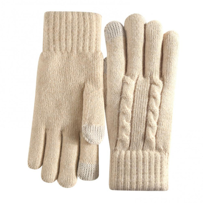 Women Winter Knitted Gloves Thick Fleece Lined Warm Gloves Solid Color Touch Screen Gloves for Driving Golfing Fishing Hiking