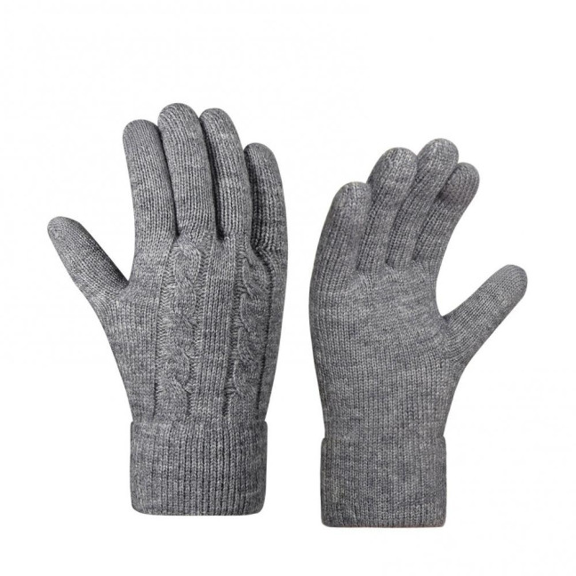 Women Winter Knitted Gloves Thick Fleece Lined Warm Gloves Solid Color Touch Screen Gloves for Driving Golfing Fishing Hiking