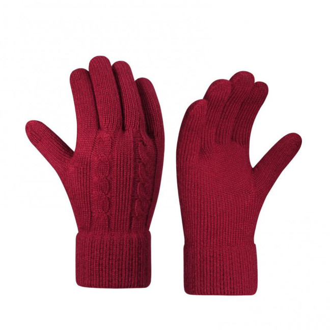 Women Winter Knitted Gloves Thick Fleece Lined Warm Gloves Solid Color Touch Screen Gloves for Driving Golfing Fishing Hiking