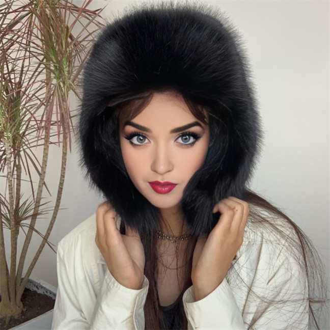 Lei Feng Hat Solid Color Imitation Fox Fur Skiing Hat Autumn Winter Women Warm Hat Outdoor Activities Accessories Lei Feng Hat Solid Color Imitation Fox Fur Skiing Hat Autumn Winter Women Warm Hat Outdoor Activities Accessories