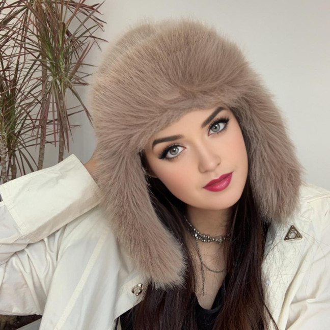 Lei Feng Hat Solid Color Imitation Fox Fur Skiing Hat Autumn Winter Women Warm Hat Outdoor Activities Accessories Lei Feng Hat Solid Color Imitation Fox Fur Skiing Hat Autumn Winter Women Warm Hat Outdoor Activities Accessories