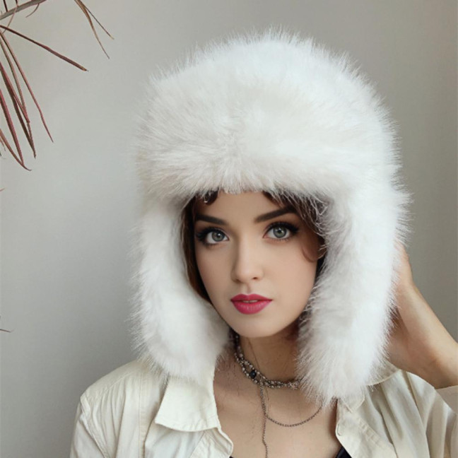 Lei Feng Hat Solid Color Imitation Fox Fur Skiing Hat Autumn Winter Women Warm Hat Outdoor Activities Accessories Lei Feng Hat Solid Color Imitation Fox Fur Skiing Hat Autumn Winter Women Warm Hat Outdoor Activities Accessories