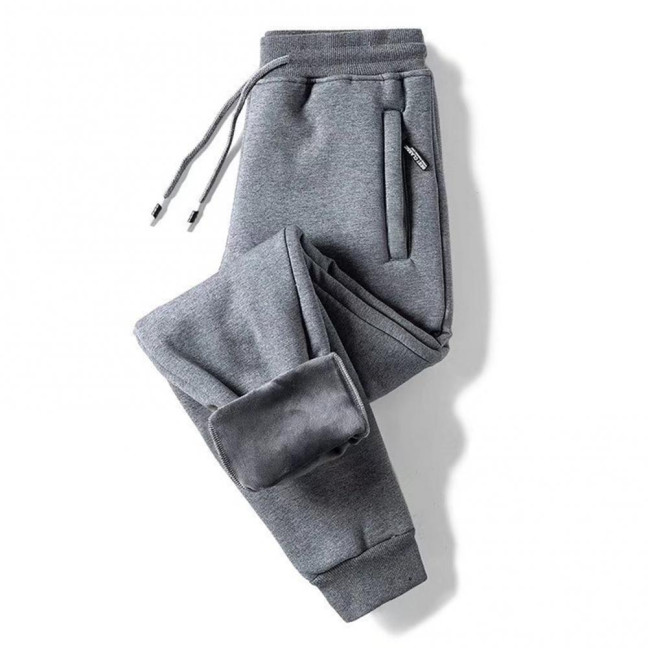Men Thick Jogger Pants Fleece Lined Casual Sports Trousers Warm Loose Sweatpants with Zippered Pockets for Winter Daily Outings Street Men Thick Jogger Pants Fleece Lined Casual Sports Trousers Warm Loose Sweatpants with Zippered Pockets for Winter Daily Outings Street