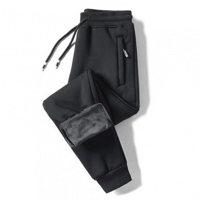 Men Thick Jogger Pants Fleece Lined Casual Sports Trousers Warm Loose Sweatpants with Zippered Pockets for Winter Daily Outings Street Men Thick Jogger Pants Fleece Lined Casual Sports Trousers Warm Loose Sweatpants with Zippered Pockets for Winter Daily Outings Street