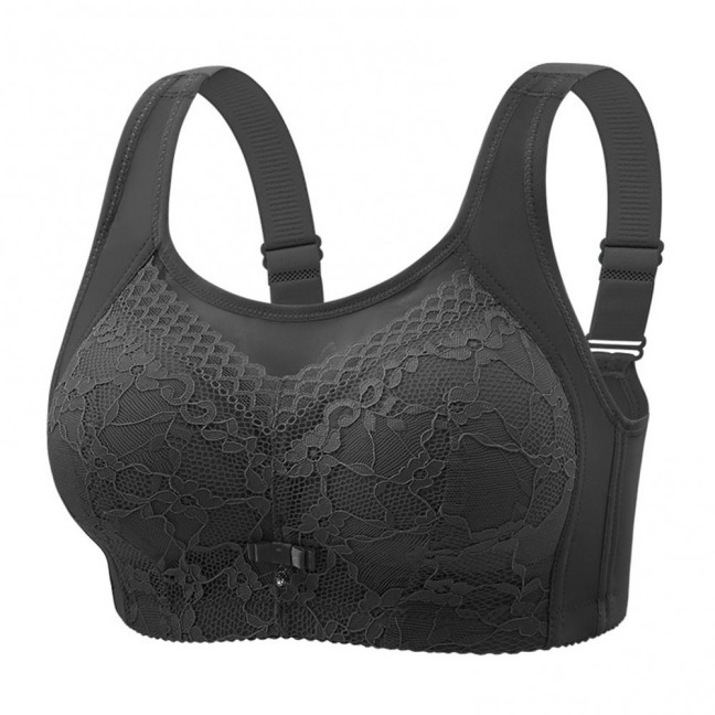 Women's Plus Size Floral Lace Bra Wireless Full Coverage Soft Padded Bra No Underwire Support Everyday Bra