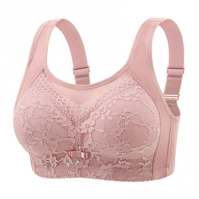 Women's Plus Size Floral Lace Bra Wireless Full Coverage Soft Padded Bra No Underwire Support Everyday Bra
