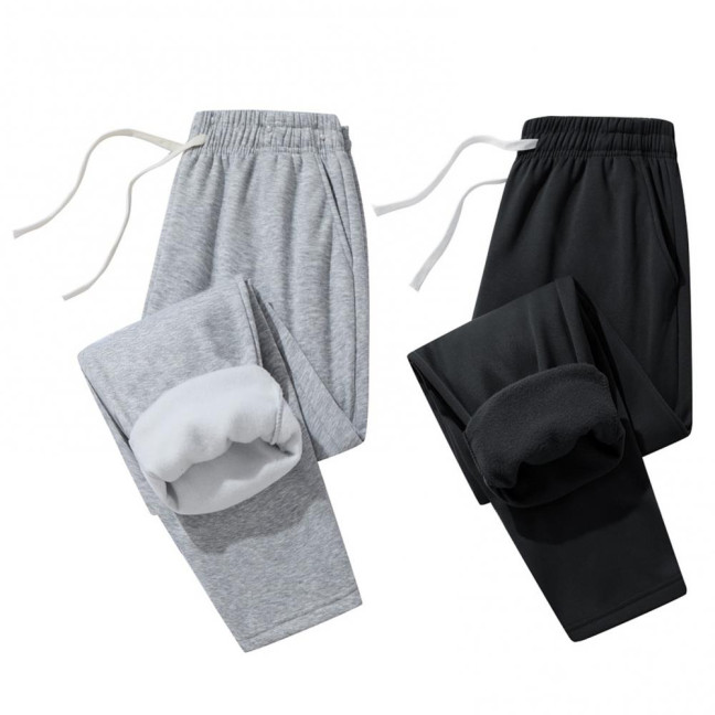Men Thick Sweatpants Autumn And Winter Drawstring Waist Loose Casual Pants Fleece Lined Warm Trousers for Daily Wear Gym Men Thick Sweatpants Autumn And Winter Drawstring Waist Loose Casual Pants Fleece Lined Warm Trousers for Daily Wear Gym