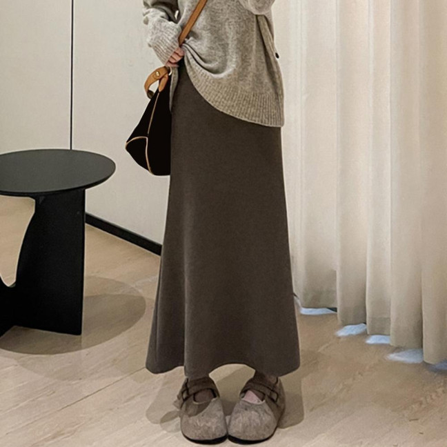 Maxi Skirt High Waist Solid Color Breathable Comfortable Large Hem Design Long Skirt Fashion Accessories Maxi Skirt High Waist Solid Color Breathable Comfortable Large Hem Design Long Skirt Fashion Accessories