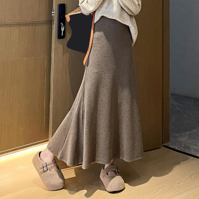 Maxi Skirt High Waist Solid Color Breathable Comfortable Large Hem Design Long Skirt Fashion Accessories Maxi Skirt High Waist Solid Color Breathable Comfortable Large Hem Design Long Skirt Fashion Accessories