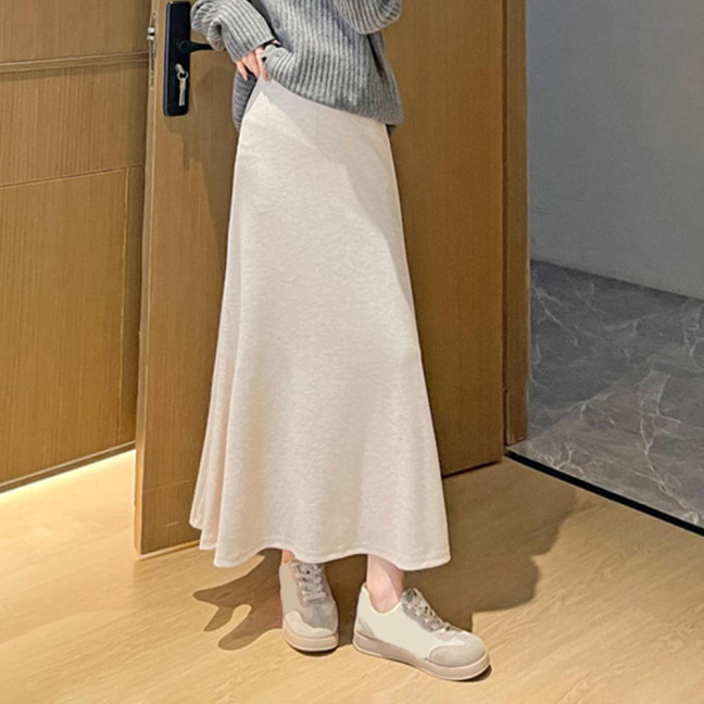 Maxi Skirt High Waist Solid Color Breathable Comfortable Large Hem Design Long Skirt Fashion Accessories Maxi Skirt High Waist Solid Color Breathable Comfortable Large Hem Design Long Skirt Fashion Accessories