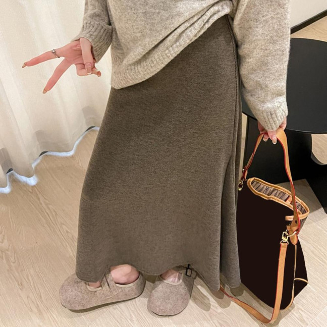 Maxi Skirt High Waist Solid Color Breathable Comfortable Large Hem Design Long Skirt Fashion Accessories Maxi Skirt High Waist Solid Color Breathable Comfortable Large Hem Design Long Skirt Fashion Accessories