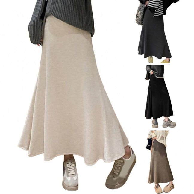 Maxi Skirt High Waist Solid Color Breathable Comfortable Large Hem Design Long Skirt Fashion Accessories Maxi Skirt High Waist Solid Color Breathable Comfortable Large Hem Design Long Skirt Fashion Accessories